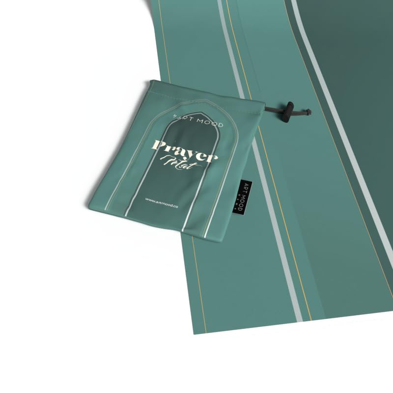 Al-Taqwa Waterproof Prayer Mat, a Durable Rug in Green made from Easy-to-Clean Material, 68x117 cm, for Comfortable Prayer, Ideal for Outdoor, Indoor, and Travel Use, Washable Salah Mat