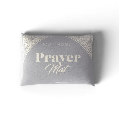 Velvet Prayer Mat in a modern Grey, 68x117 cm, a luxurious Islamic rug with a chic dome design, offering a soft and comfortable foundation for your prayers and meditation