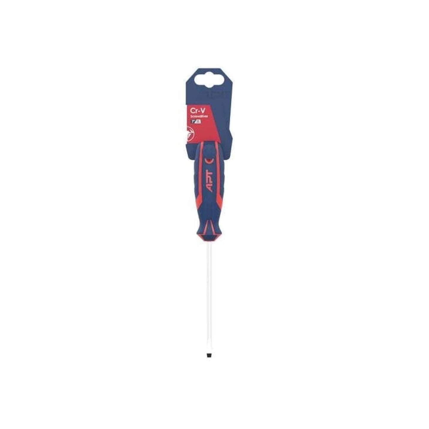 APT XT AH140274-6x125 Slotted Screwdriver with 2 Color Handle and Card Holder, 6mm x 125mm Size