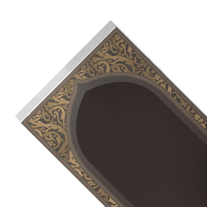 Al-Hedaya Velvet Prayer Mat, a Luxurious Islamic Rug in Brown from Soft Velvet Material, 68x117 cm, for Comfortable Prayer, Ideal as a Salah Mat for Home, Mosque, or as a Travel Janamaz