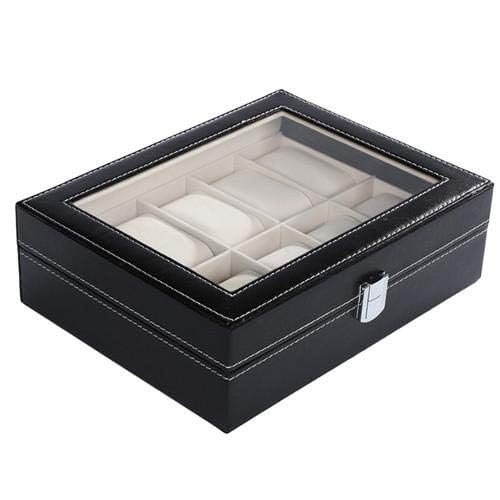 10 Grid Slots PU Leather Luxury Brand Watch Display Box Watches Case Jewelry Storage Holder Organizer