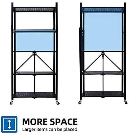 Malson Metal Storage Rack with Wheels, 5-Tier Storage Shelf Heavy Duty Storage Shelving Unit and Metal Organizer Wire Rack for Home Office Kitchen Bathroom Organization