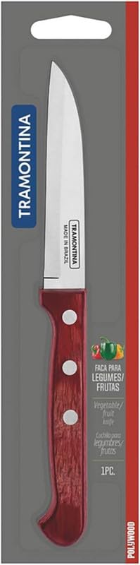 Polywood Paring Knife 3 Inches, High-Performance Stainless Steel Blade, Ergonomic Polywood Handle, Perfect for Precise Cutting, Durable and Stylish, Red