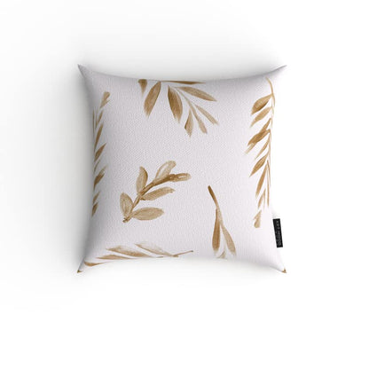 Eve Velvet Cushion Cover in Gold & White, a plush decorative pillow with a luxurious metallic gold pattern, 40x40 cm, an opulent and stylish accent for a glamorous modern living room or bedroom