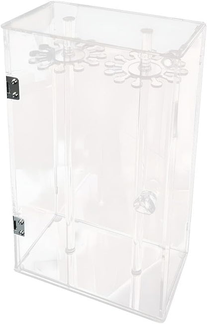Rotating Necklace Display Stand, Clear Acrylic Pendant and Jewelry Organizer, Dustproof Display Box for Necklaces, Bracelets, Earrings and Rings, Ideal for Retail and Home Use, Clear