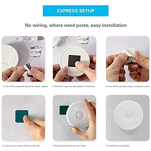2 Pack Motion Sensor USB Rechargeable Light Indoor Rechargeable Puck Lights Lights for Kitchen