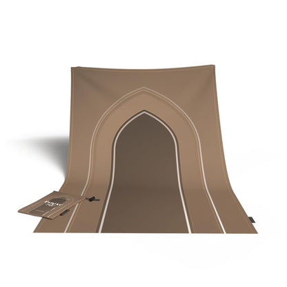 Waterproof Prayer Mat in a neutral Cafe color, 68x117 cm, a durable and practical rug that is easy to clean, making it a perfect, reliable choice for travel or outdoor prayers
