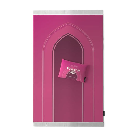 Al-Taqwa Velvet Prayer Mat, a Luxurious Islamic Rug in Pink made from Soft Velvet Material, 68x117 cm, for Comfortable Prayer, a Beautiful Salah Mat for Home, Mosque, or as a Gift