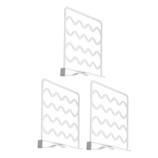 Zerodeko 3 Pieces of Shelves, Wardrobe Shelves, Separator Shelf with Clip Bags for Kitchen Furniture and Bedroom Organizer, White