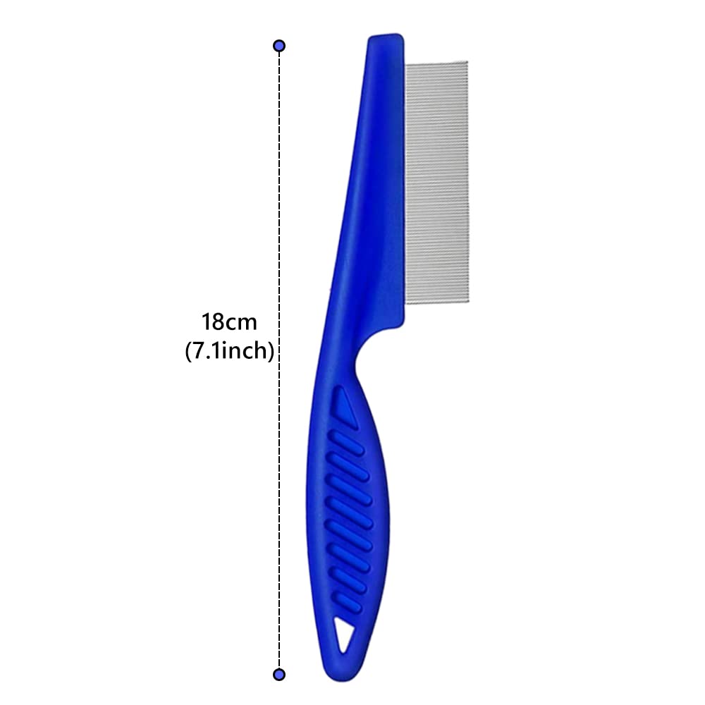 ALLY-MAGIC Pet Comb Cat Dog Tooth Grooming Removal Tool Flea Lice Tear Stain Remover Combs for Tangles Knots Crust Dirt Fine Y2DLB (A)