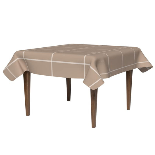 Craft Waterproof Tablecloth in Beige & White, a 140x140 cm Square Table Cover of Spillproof Polyester, a Durable and Minimalist Protector for Everyday Dining and Kitchen Tables