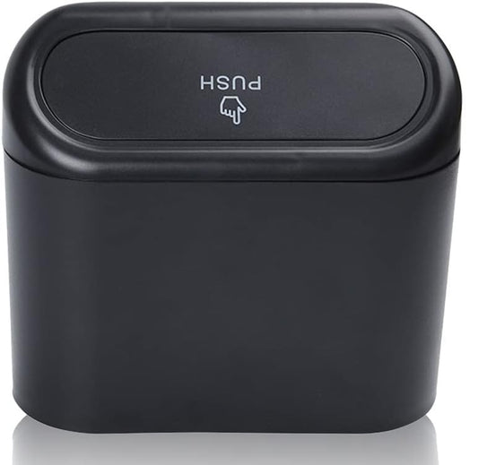 Car Trash Can with Lid, Multifunctional Folding Dustbin Garbage Holder, Leak-Proof Hanging Mini Trash Container, Organizer for Cars, Homes, Offices, Travel (Black)