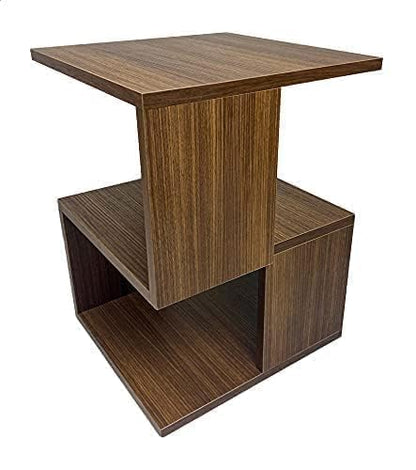 Bed Side Table in Brown, Simple Nightstand with Storage, Compact End Table for Bedroom, minimalist Bedside Cabinet with ClassicWood Finish, FunctionaLFurniture