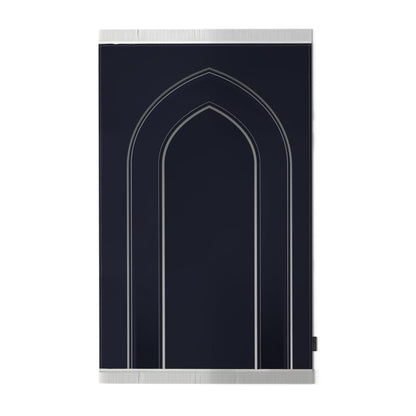 Velvet Prayer Mat in a sophisticated Dark Blue, 68x117 cm, a luxurious and soft rug with a timeless design, perfect for a comfortable and serene prayer experience anywhere you go