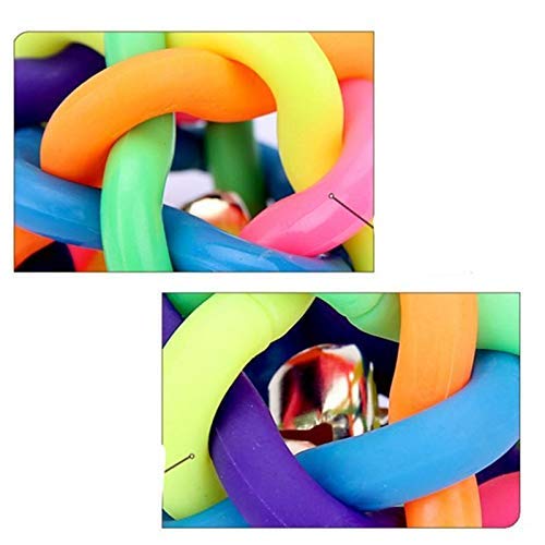 Pet dog puppy durable fetch chew colorful soft bell plastic ball toy (mz2636)