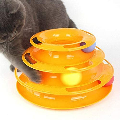 3-Levels Pet Cat Toy Amusement Plate