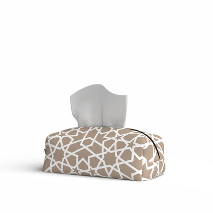 Fabric Tissue Box Cover Premium Fabric Tissue Holder With Leather Layer Inside for Home, Office, and Car Durable and Elegant Tissue Dispenser for Standard Tissue Boxes