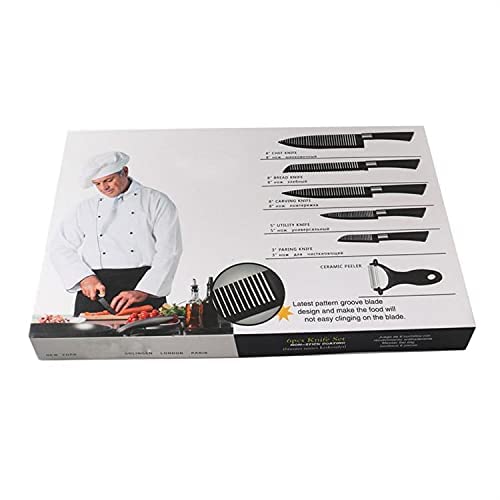 Kitchen Stainless Steel Tool Set 6 Piece Set Kitchen Knife Set Black Non-Stick Knife Gift Set