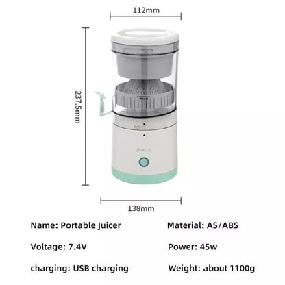 Portable Electric Fruit Juicer Machine Orange Juicer Lemon Squeezer Electric Citrus Juicer Cordless Multifunctional Easy To Use and Clean USB Port easily use with powerbank in Travel Office Camping
