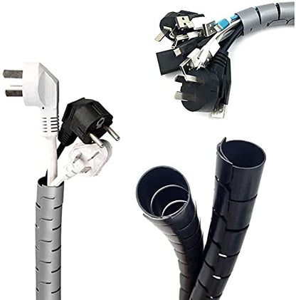 CL-Link 10Ft*1.1inch Electrical Wire Organizer Spiral Cable Wrap Spiral Cable Bundler Organizer Home Office Wire Concealer for PC TV Computer Cinema