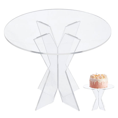 Acrylic Cake Display Stand Set, Clear Round Food Riser, 20cm x 8cm Cupcake Holder for Dessert Table, Transparent Pastry Stand for Parties Wedding Buffet Candy Display