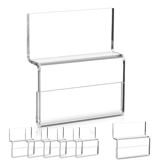 Clear Acrylic Slatwall Sign Holder 35x2 Inch 12 Pack, Horizontal Product Label and Business Card Display, Professional Price Tag Holder for Retail, Office, and Reception Areas