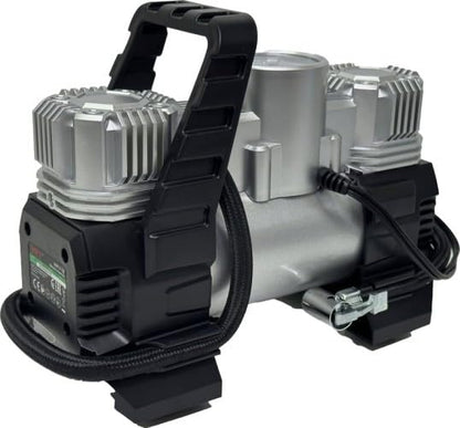 tyre inflator air compressor KAP12-150 2 pistons 45l/m 150 watt cars, bicycle, balls with led flash light