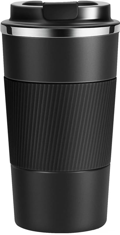 Reusable Travel Coffee Mug 510ml, Double-Walled Insulated Stainless Steel Cup with Leakproof Lid, Eco-Friendly Portable Tumbler for Hot and Cold Drinks, BPA-Free