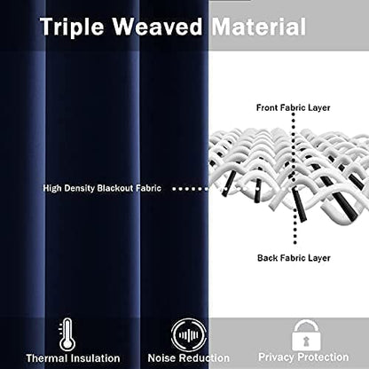 INtex CURTAINS HOUSE Luxury Blackout Curtains-Steel grommets-thermal Insulated fabric-for room Darkness (200W X 270L CM, Dark red)