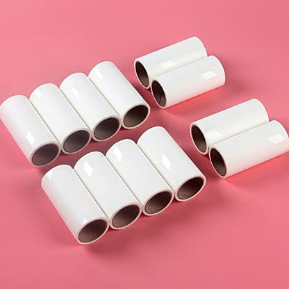 Zhong chen12 pcs lint roller refill 720-page tearable sticky fluff roller supplement paper core suitable for pet hair dust removal lint rollers replacement core(not including handle)