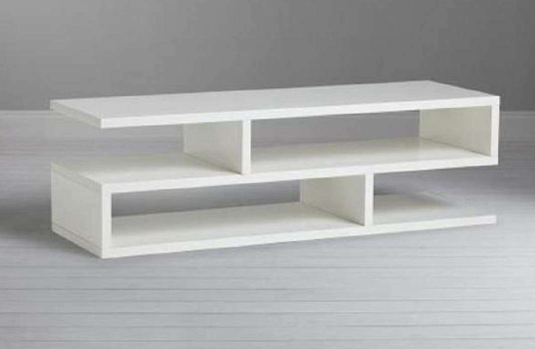 Modern TV Table and Media Console, a sleek and minimalist Entertainment Center Stand measuring 120 cm, presented in a clean and contemporary White finish