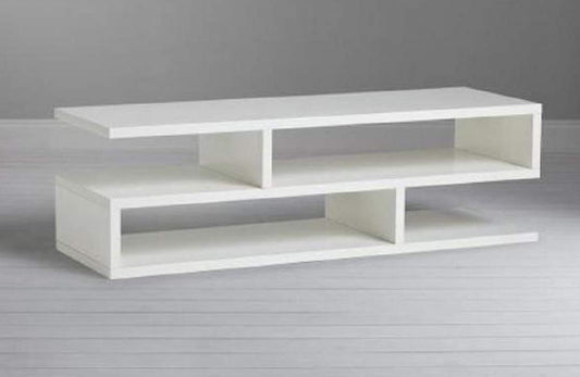 Modern TV Table and Media Console, a sleek and minimalist Entertainment Center Stand measuring 120 cm, presented in a clean and contemporary White finish