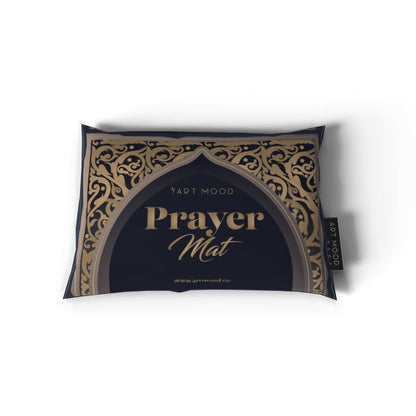 Al-Hedaya Velvet Prayer Mat, a Luxurious Islamic Rug in Blue & Gold from Soft Velvet Material, 68x117 cm, for Comfortable Prayer, an Elegant Salah Mat for Home, Mosque, or as a Gift