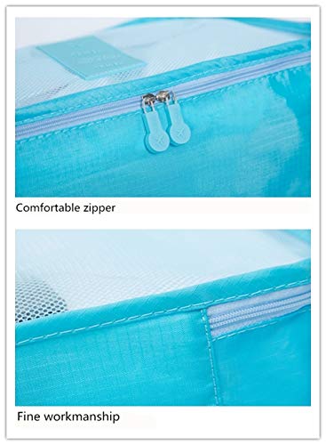 Dragon 6 in 1 Luggage, shopping Bags Compression Luggage Organizer Travel Cubes Packing 6 Units (3 Mesh Bag, 3 Laundry Bag),Suitcase Organizers Travel Ideal for Organizing Hand Suitcases - Pink