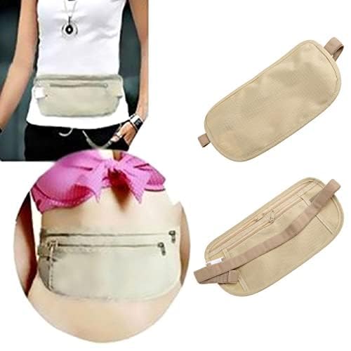 Youngy Upgraded Money Belt for Travel Hidden RFID Security Pouch Anti-Theft Passport Fanny Pack for Men & Women Present Gift money pouches for cash small travel money pouch under clothes for men Khaki