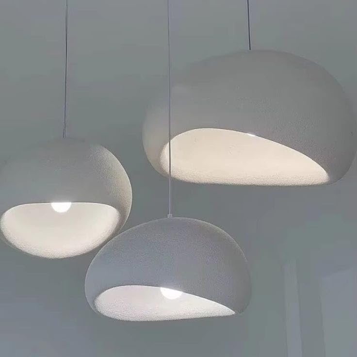 نجفة شوب - نجفة معلقة مودرن 3 قطع فايبر جلاس أبيض – إضاءة سقف ديكور للمطبخ والسفرة – قابلة لتعديل الارتفاع – تصميم بسيط وعصري – تصلح للاستخدام المنفصل أو المجمع G-3H-WH