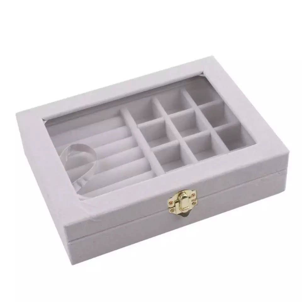Plush Jewelry Storage Box (Gray)