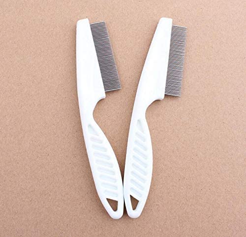 Pet hair flea comb stainless pin dog cat grooming brush clean tool