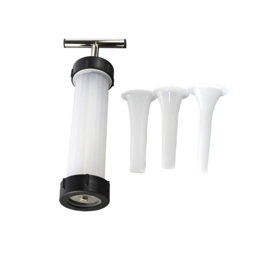 آلة حشو السجق اليدوية - صانعة سجق يدوية مزودة بثلاثة قمعات، وأداة حشو اللحوم للسجق المنزلي والسلامي والمزيد