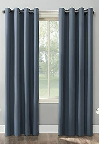Petrol Blue Blackout Curtains - steel Grommets - thermal Insulated fabric – for room darkness – 1 panel