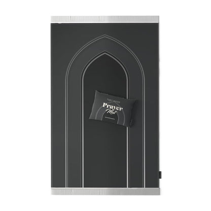 Al-Taqwa Velvet Prayer Mat, a Luxurious Islamic Rug in Grey made from Soft Velvet Material, 68x117 cm, for Comfortable Prayer and Meditation, Ideal for Home, Mosque, or Travel Use