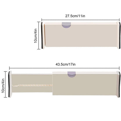 2 Pack Organizer Separators Expandable, Adjustable Drawer Dividers, Organizer Separators, Adjustable Dresser Drawer Organizers, for Office, Kitchen, Drawer, Bathroom, Bedroom, Dresser Storage, 2pcs