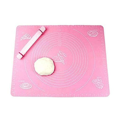 Silicone Knead Flour Dough Non-stick Pastry Fondant Cake Cooking Baking Oven Mat Placement Pad-Pink