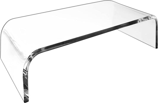 Acrylic Monitor Stand Riser, Clear Durable Platform for PC, Laptop, TV, Mac or Apple Display, Ergonomic Desktop Shelf for Home Office Desk Setup with Premium Acrylic Build, Clear