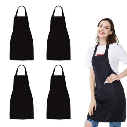 Waterproof Bib Apron - Unisex Apron Bulk with 2 Roomy Pockets Machine Washable for Kitchen Crafting