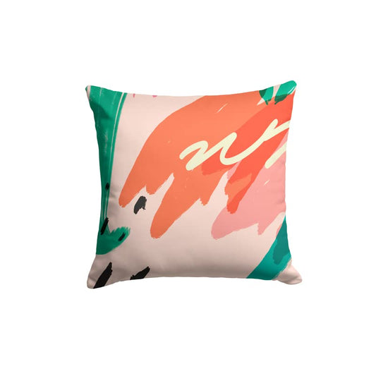 Canvas Splash Cushion Cover, a dynamic multicolor decorative pillow with an abstract artistic splatter design, 40x40 cm, perfect for a modern home looking for a bold statement piece