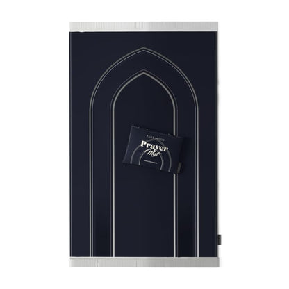 Velvet Prayer Mat in a sophisticated Dark Blue, 68x117 cm, a luxurious and soft rug with a timeless design, perfect for a comfortable and serene prayer experience anywhere you go
