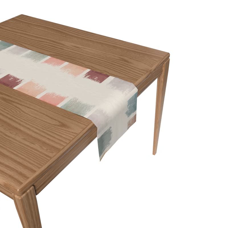 Canvas Palette Runner, a Durable Decorative Centerpiece with an Abstract, Artistic Paint-like Design, 35x140 cm, Multicolor, perfect for adding a Creative Splash to a Modern Table
