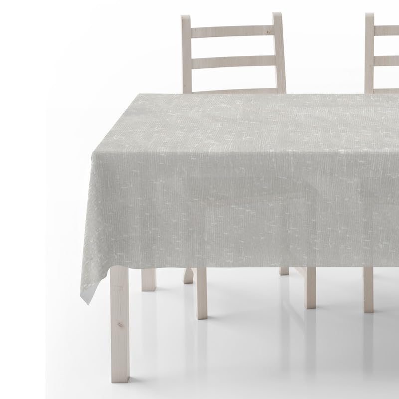 INTEX HOME Tablecloth, Semi-Transparent Linen Fabric, Rectangular Elegant Design, Lightweight and Wrinkle-Resistant, 140W×200L cm, 1 Piece, Off-White Dining Table Cover for Kitchen and Living Room