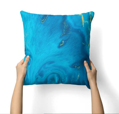 Canvas Blues Cushion Cover, a durable decorative pillow in a calming shade of blue, 40x40 cm, a versatile and stylish home decor accent for sofas, chairs, and beds in any room